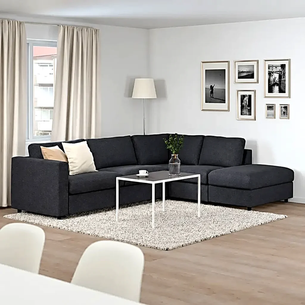 ركنة رمادي مع بوف HZ-25 مقاس 200×220 سم